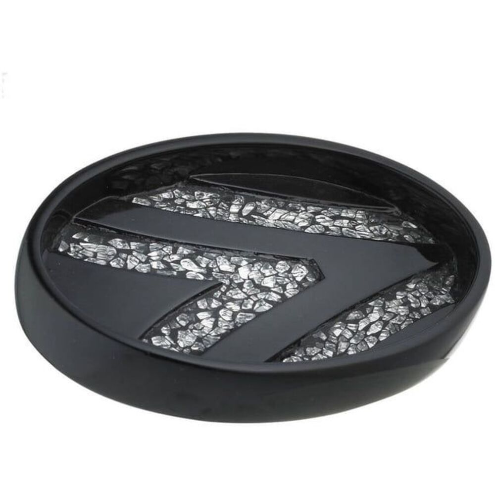 Sinatra black is a crack glass design on a metallic black background